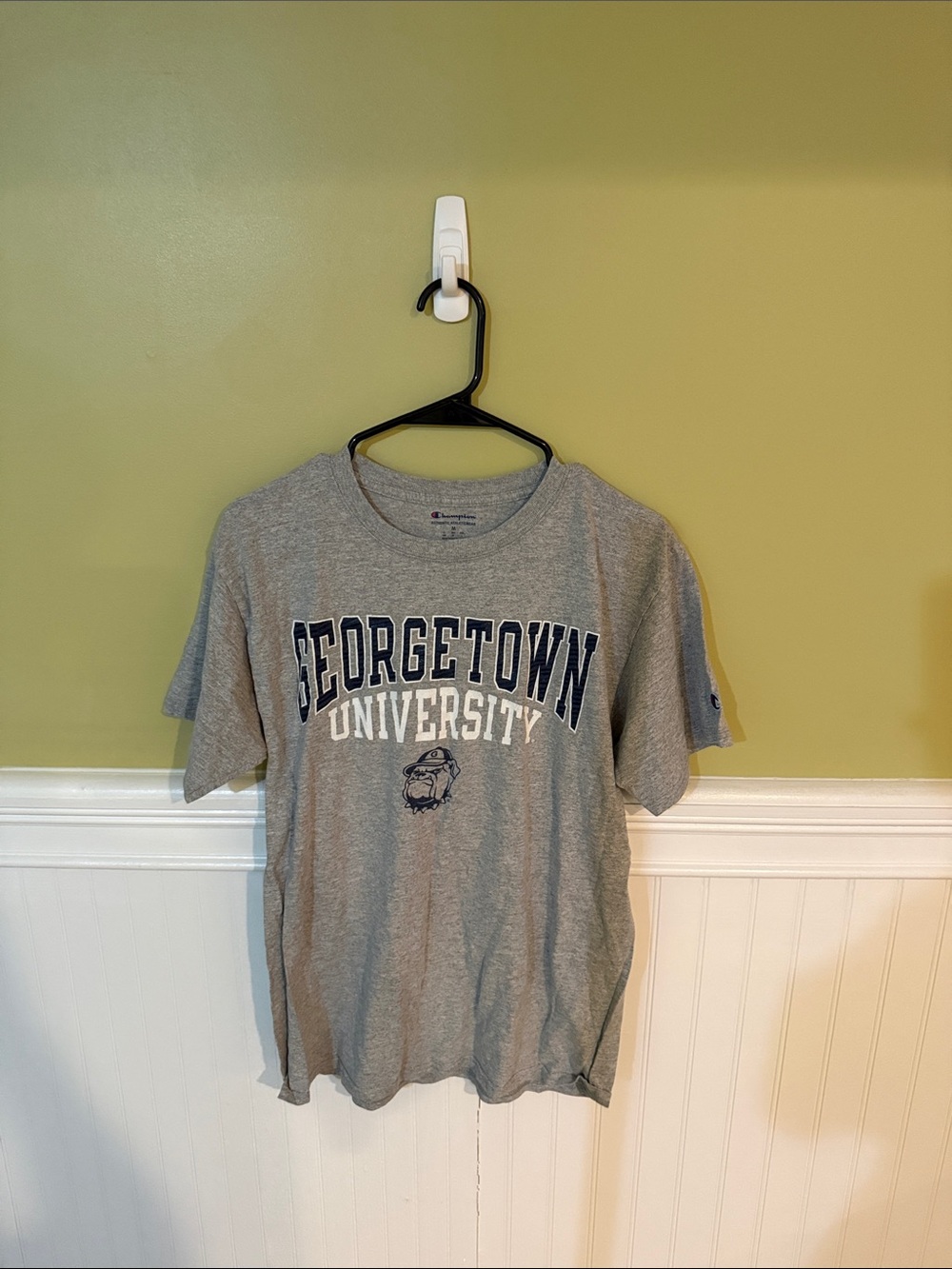 Men's Size M Champion Gray Georgetown University Short Sleeve Tee